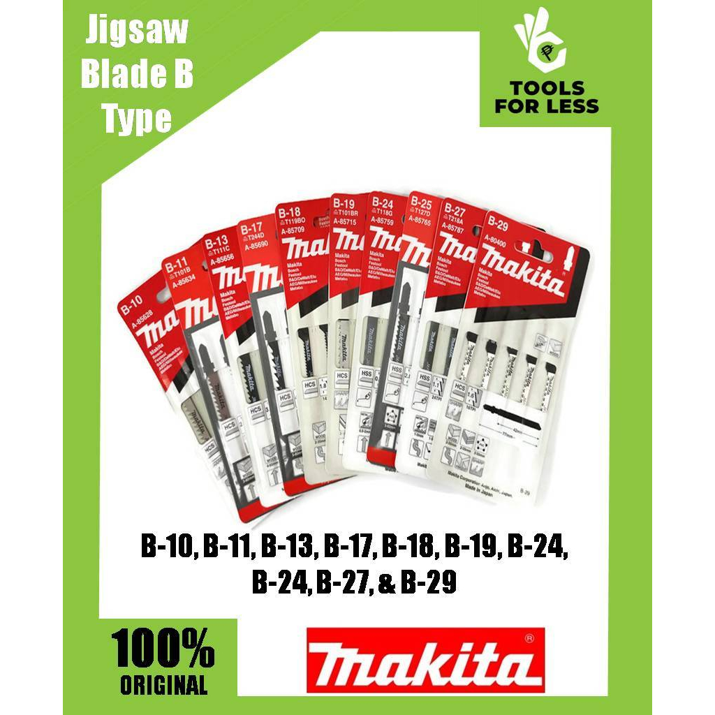 Makita Jigsaw Blade B Type (B-10, B-11, B-13, B-17, B-18, B-19, B-24, B ...