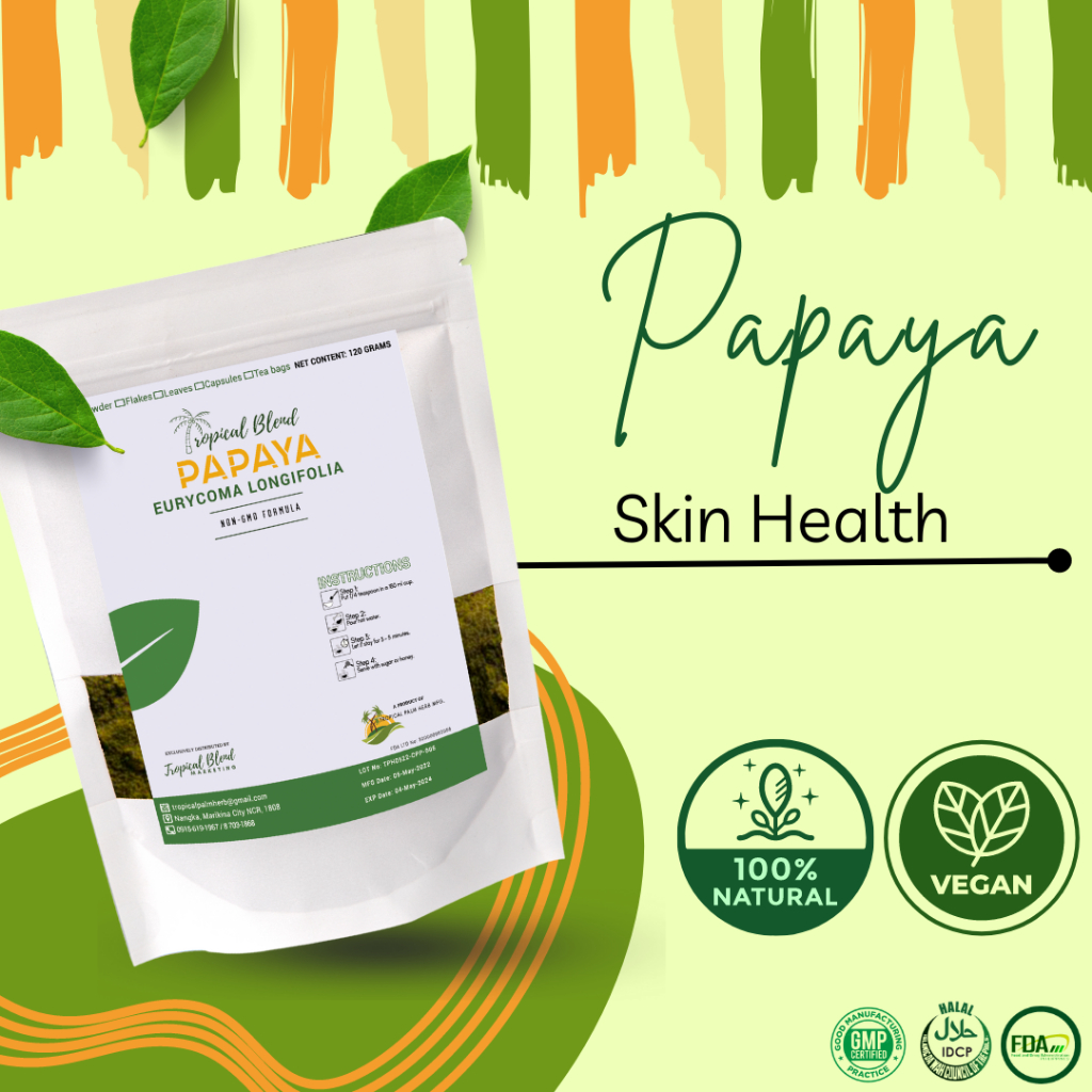 Papaya Leaf Powder Food Supplements Pure and Organic FDA Approved (100g