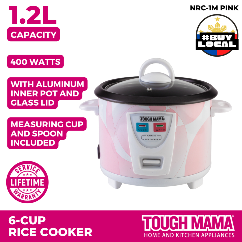 Tough Mama NRC1M PINK Straight Type Automatic Rice Cooker Nonstick 1