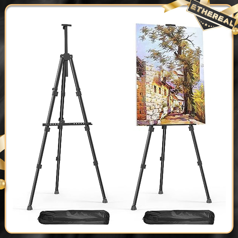1.6M Art Iron Easels With Free Bag Oil/Watercolor Painting Triangle Stand Foldable Scalable