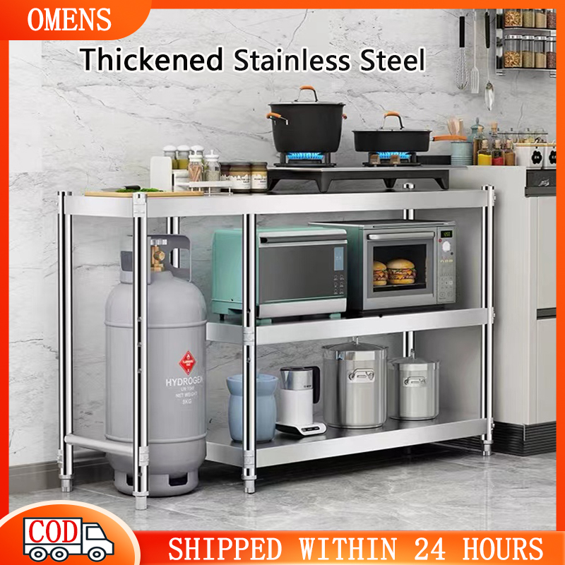Kitchen Gas Stove Stand Rack 304 Stainless Steel Shelf Console Gas Rack