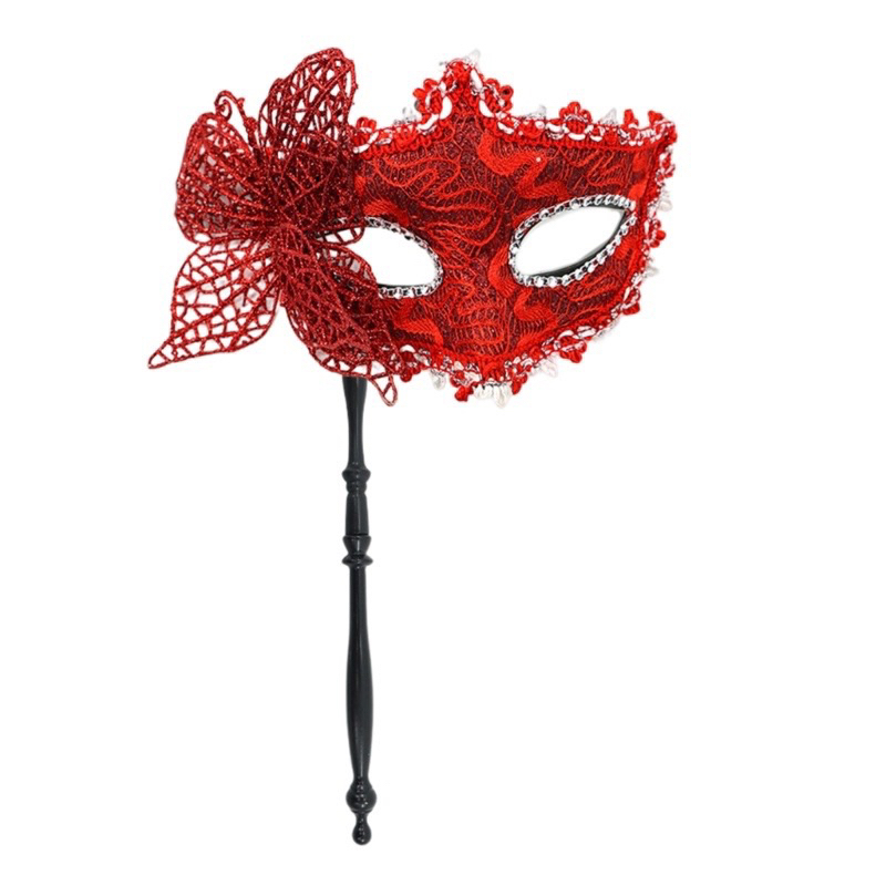 Elegant Ventian Half Face Halloween Masquerade with Holding Stick ...