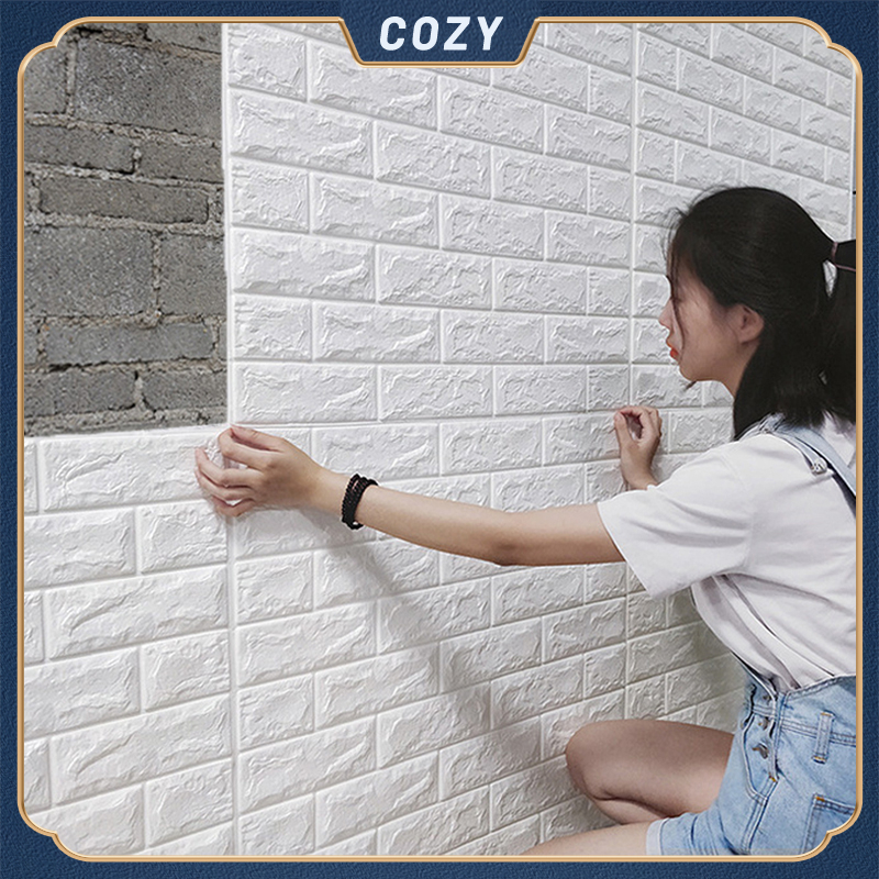 BIG SALE 38x35cm 3D Foam Brick Wallpaper Adhesive Wall Decor Wall ...