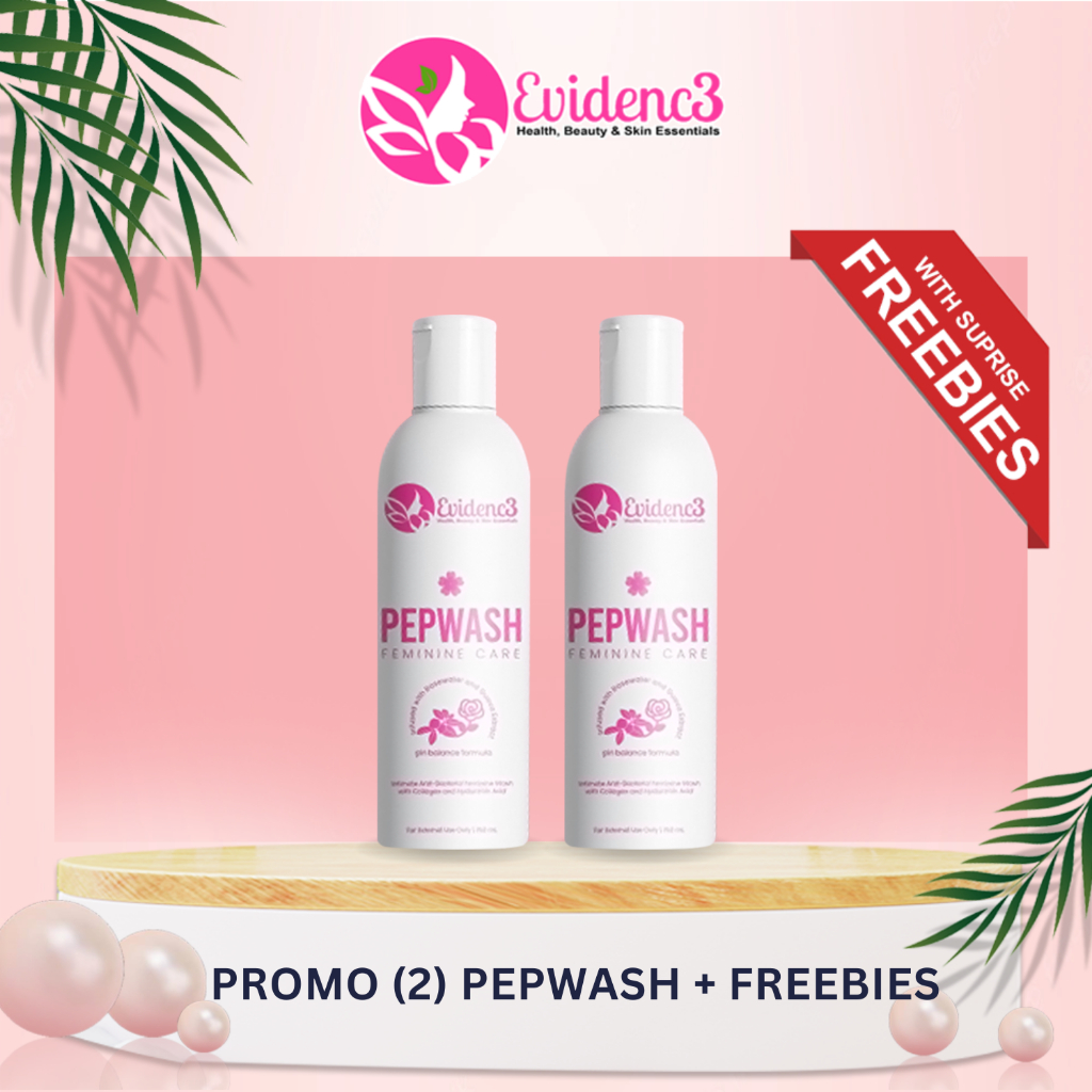 SET OF 2 PEPWASH + FREEBIES FEMININE CARE ANTI BACTERIAL GUAVA EXTRACT