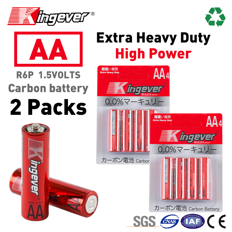 Kingever 100% Original AA R6P High Power 4pcs per pack Extra Heavy Duty ...