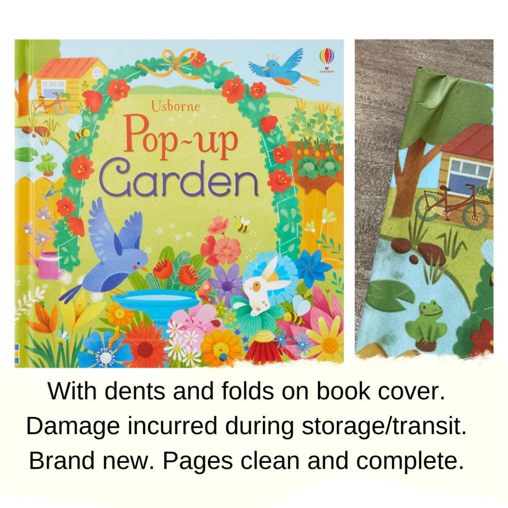 Usborne (POP UP GARDEN) brand new (with damage on book cover) Shopee