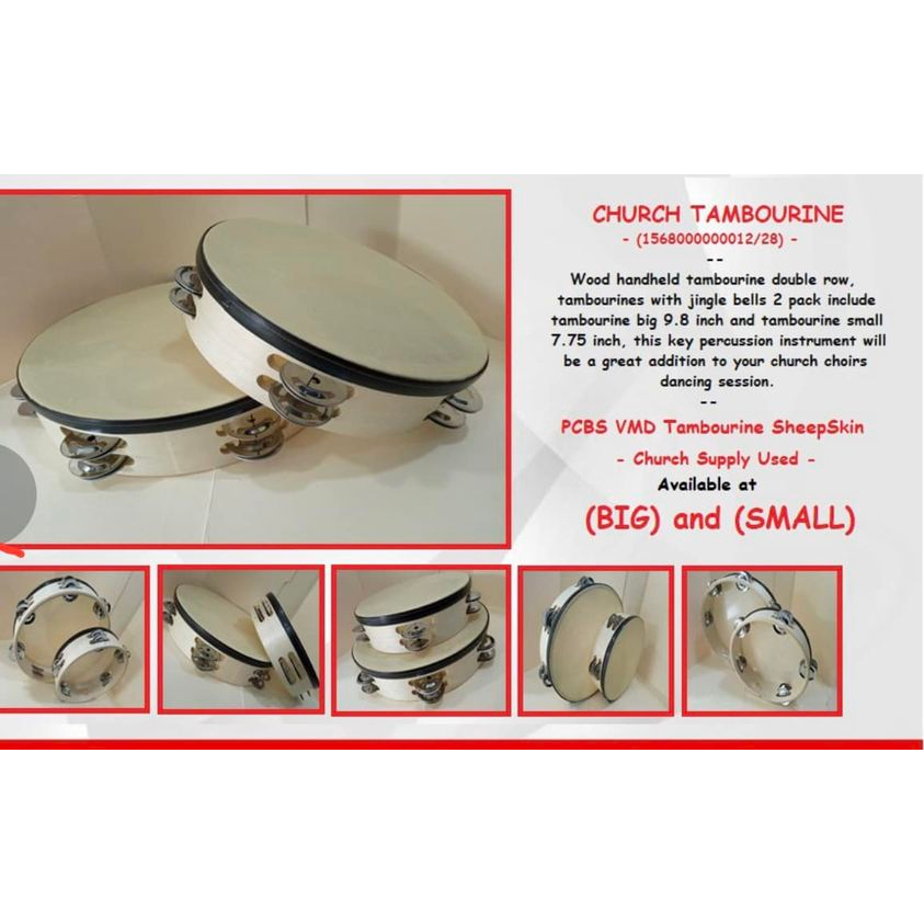 PCBS VMD Church Tambourine (BIG)(SMALL) for Church Supply Use