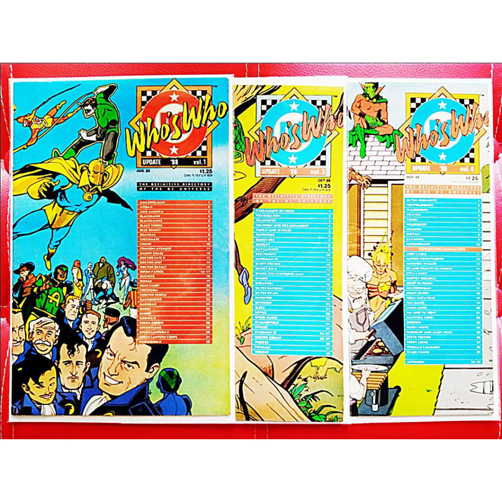 Who's Who Update 1988 #1-4 DC Comic Book Character Reference Guide FN ...