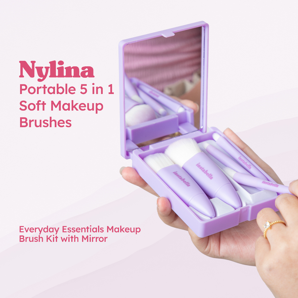 Instabella Nylina 5pcs Make-up Brushes with Mirror - Dazzling Purple |  Shopee Philippines