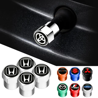 CapsMaster 4-Pack Hex Fit Genesis Aluminum Tire Valve Stem Caps - Silver, Dustproof, No Tools Required