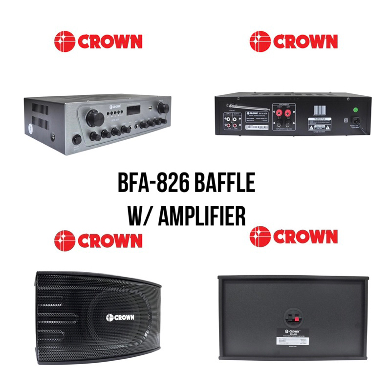 CROWN BFA826 KARAOKE AMPLIFIER WITH BAFFLES Shopee Philippines
