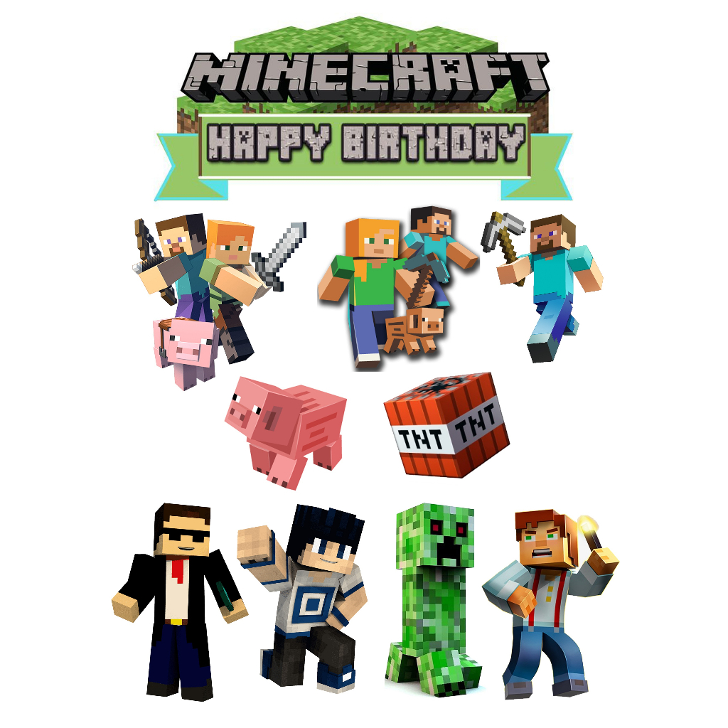 MINECRAFT CAKE TOPPER SET PERSONALIZED Shopee Philippines