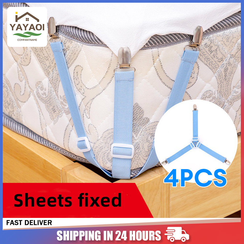 Bed Sheet Clips Grippers Fasteners Sheet Suspenders Elastic Sheet Holders Mattress Clips Straps