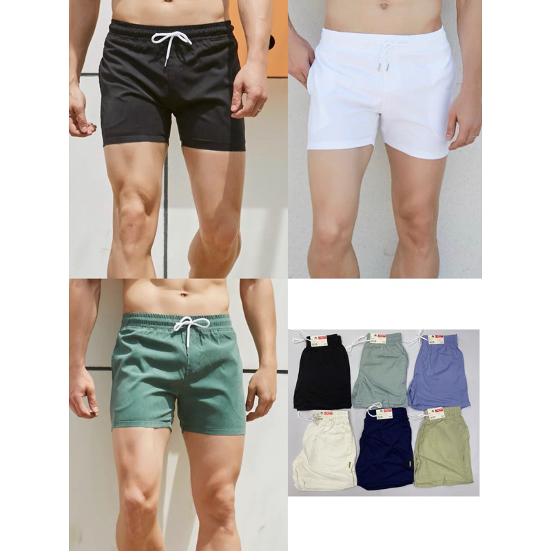 KVM Board shorts Plain for men with adjustable tali | Shopee Philippines