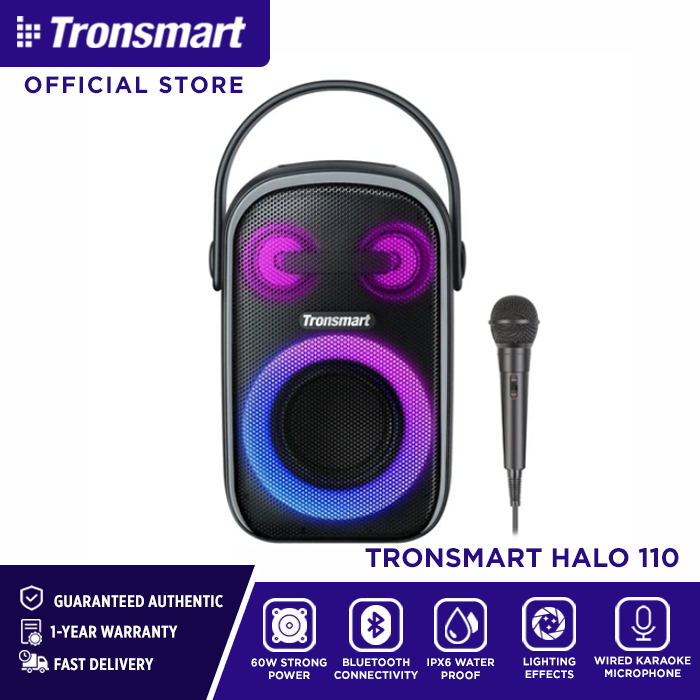 Tronsmart Halo 110 Bluetooth Speaker with Wired Karaoke Microphone ...