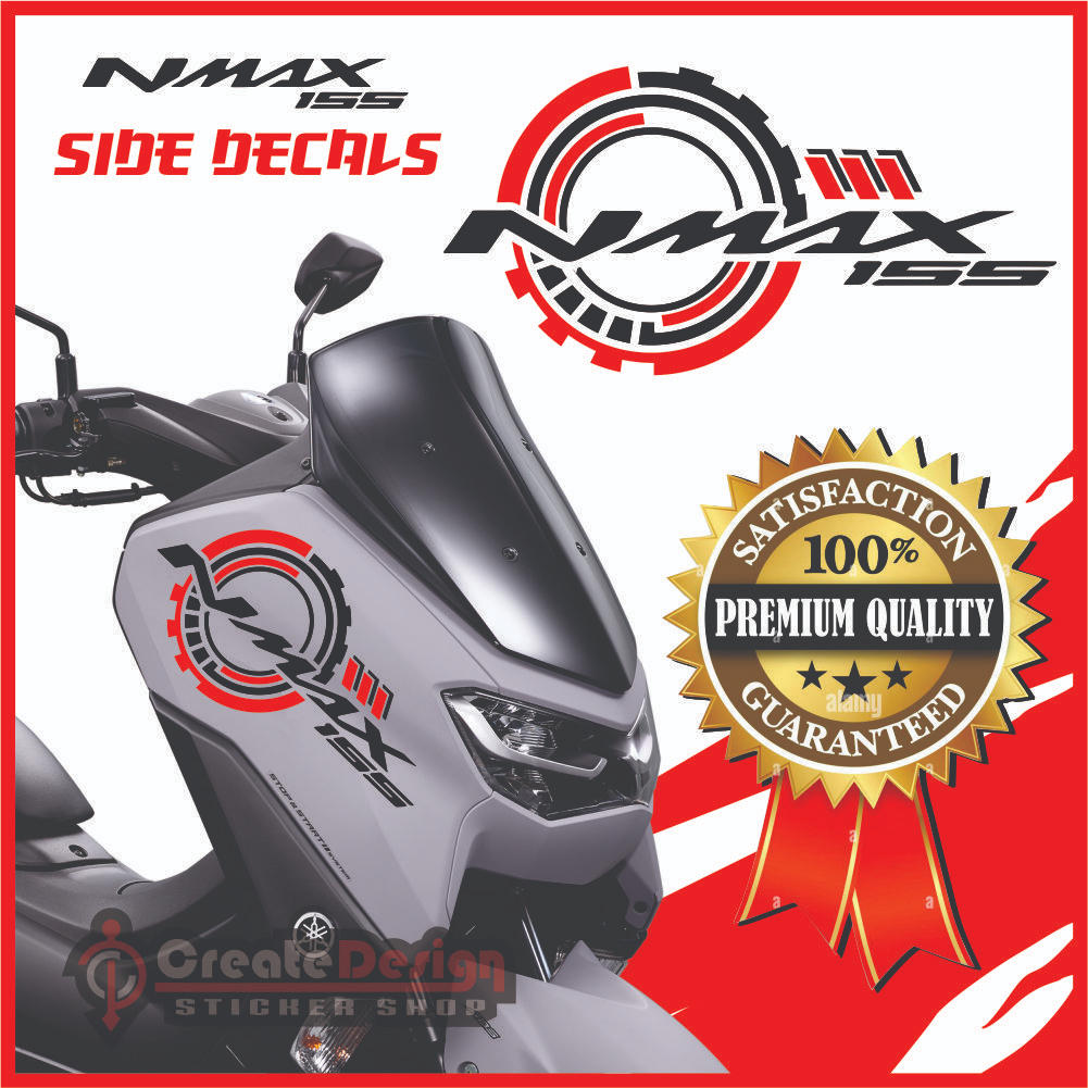 NMAX SIDE FAIRINGS DECALS , NMAX 155 v1 v2 v2.1 STICKER DECALS , YAMAHA ...