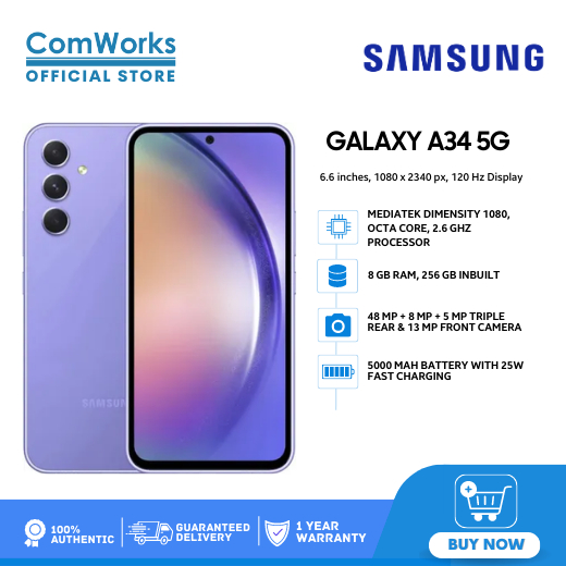  SAMSUNG Galaxy A34 5G Dual SIM (128GB, 6GB) 6.6 120Hz