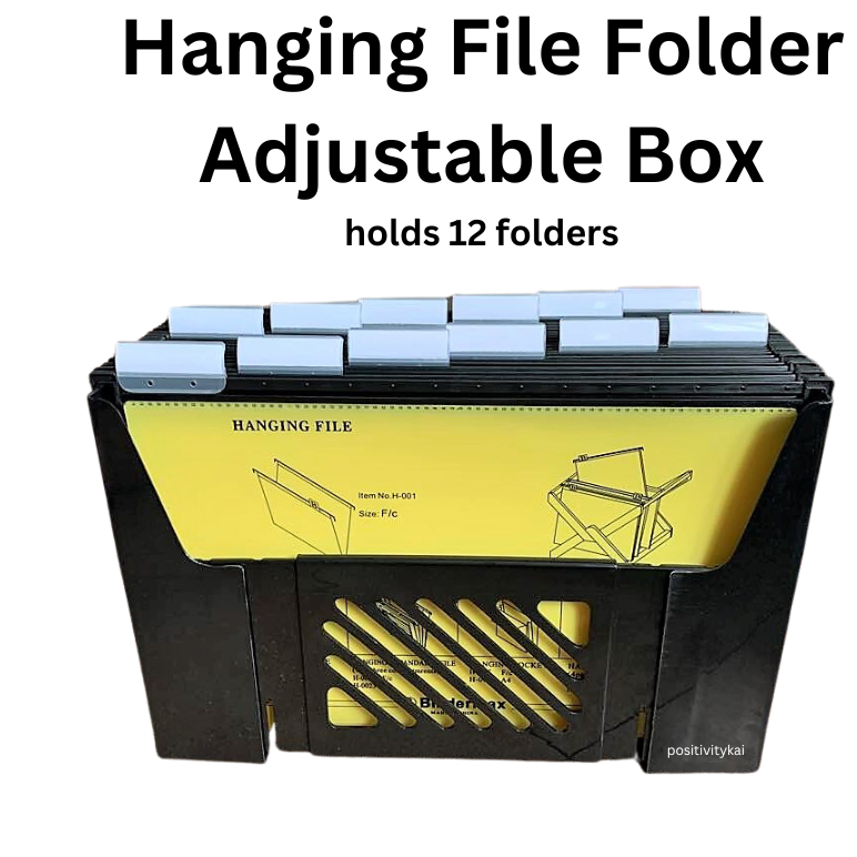 (Positivity) Adjustable File Box Organizer for Hanging File Folders