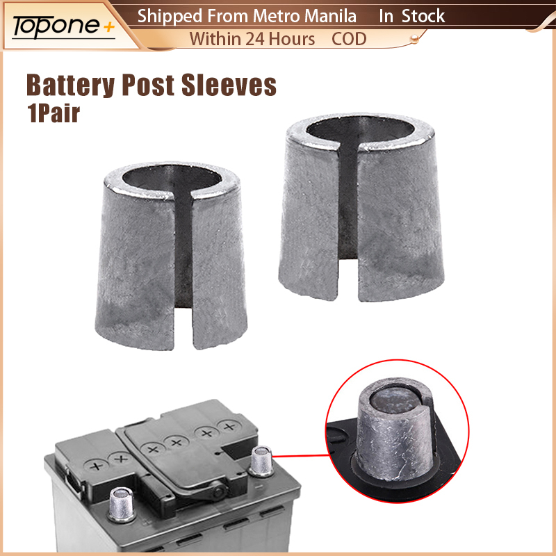 1pair Car Battery Terminal Post Sleeve Adaptors Positive Negative Post