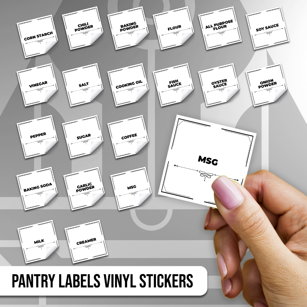 Pantry Labels Vinyl Stickers( Waterproof, Scratchproof, Non-Fading ...