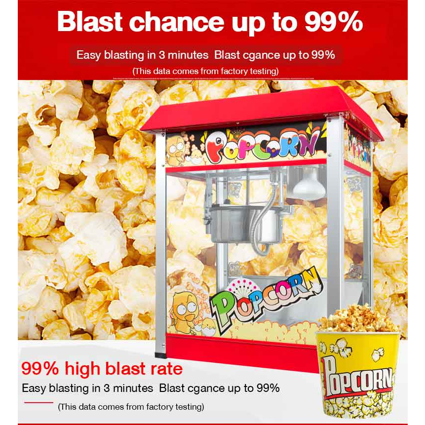 Automatic Popcorn machine 8oz Large capacity Uniform heating Three ...
