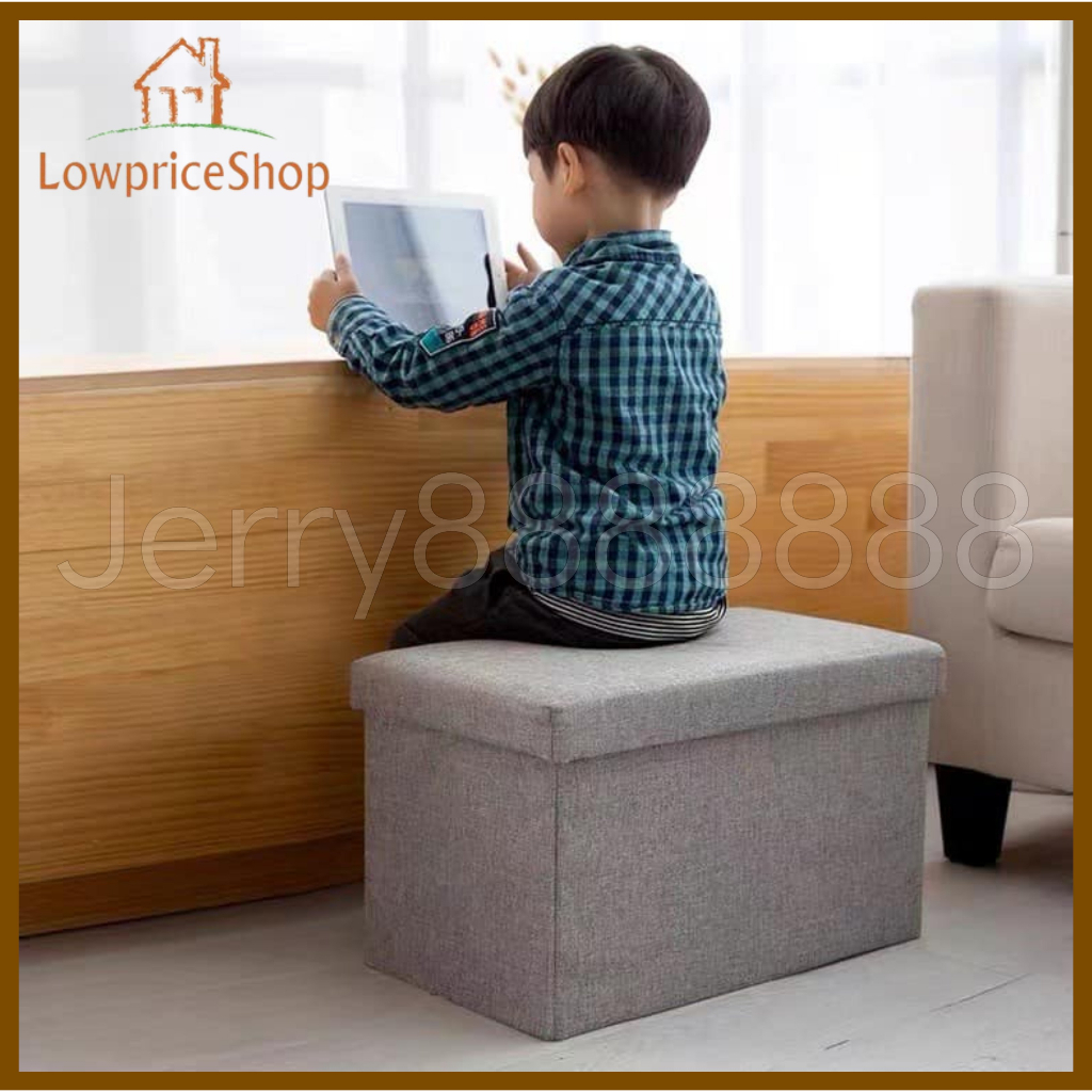 jerry88888 Collapsible Storage Ottoman Bench Stool Box Footrest Linen ...