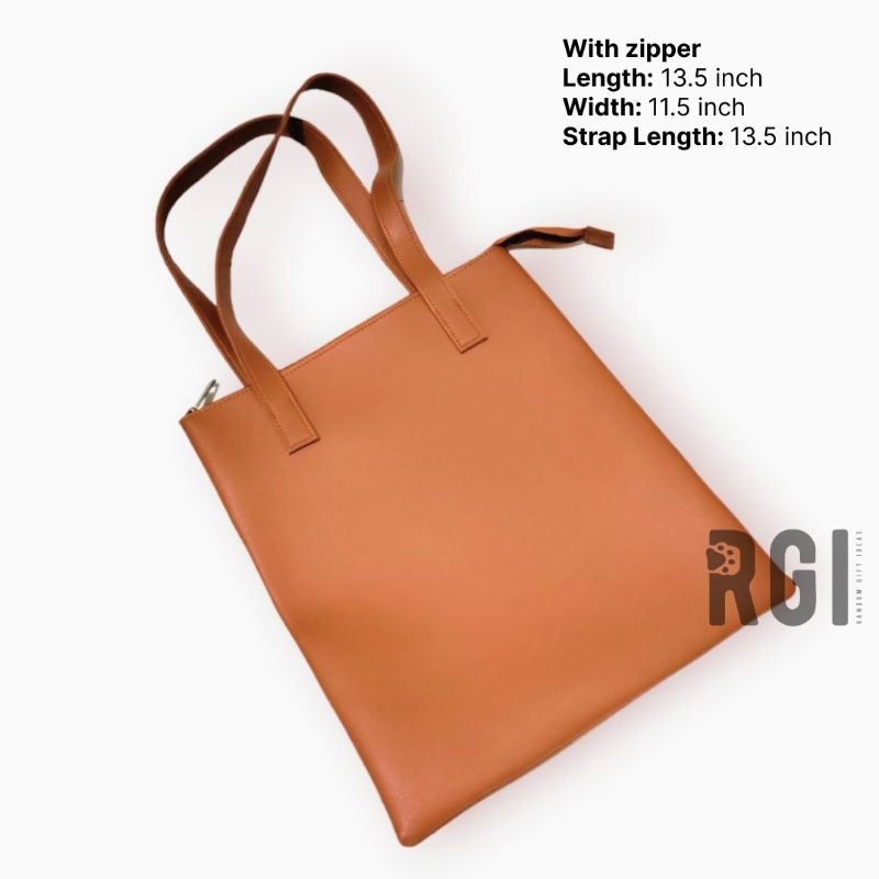 RGI Marikina Leather Tote Bag with zipper Shopee Philippines