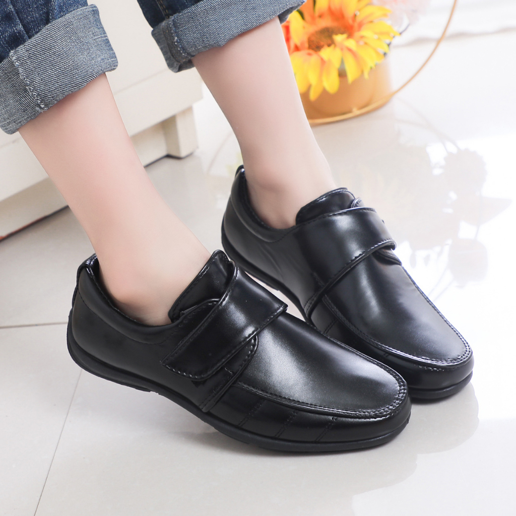 Boy's black leather shoes students' black leather shoes for kids boy ...