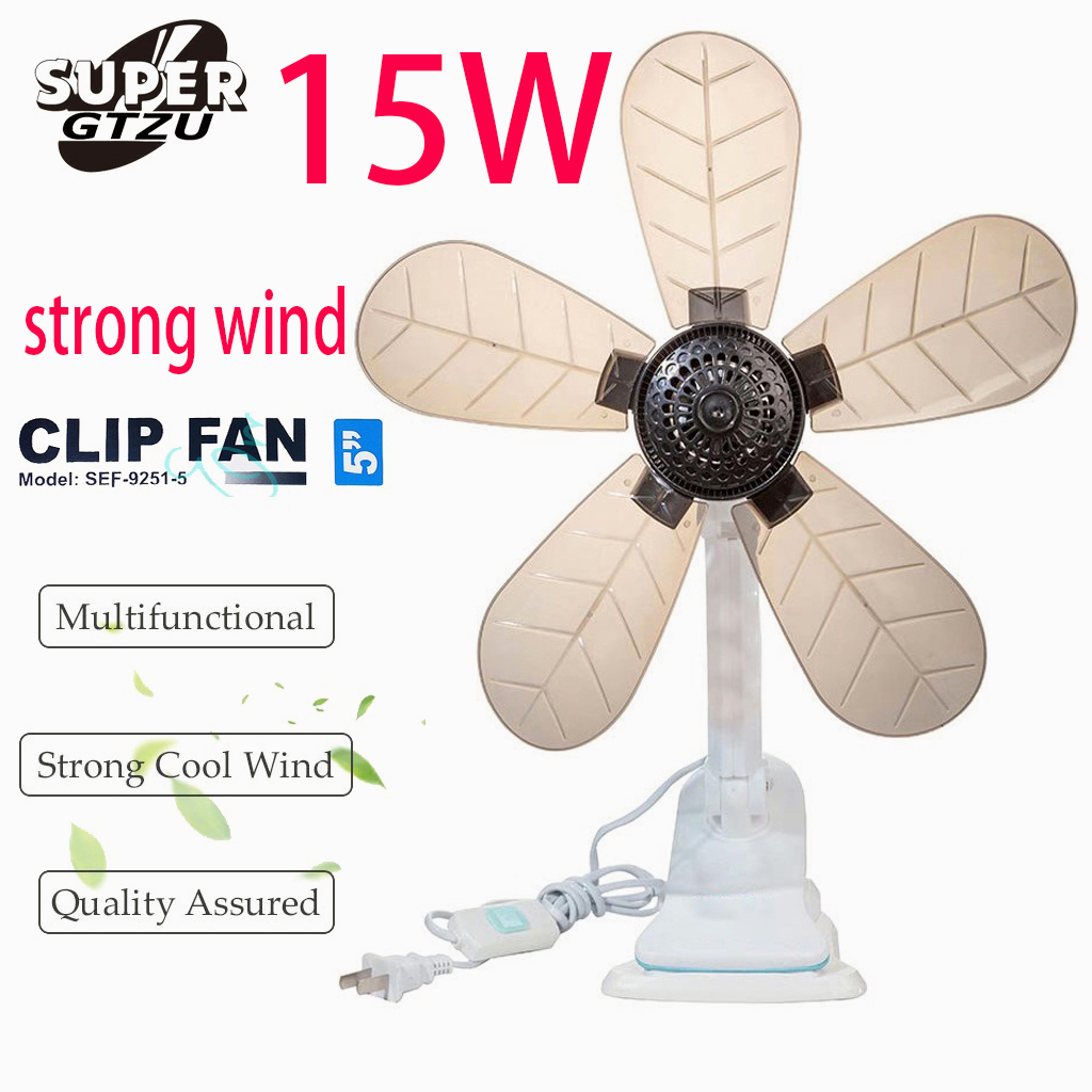 SYCAT Home Electric Fan W/ Clip, Clover Fan AntiHeat Portable Clip