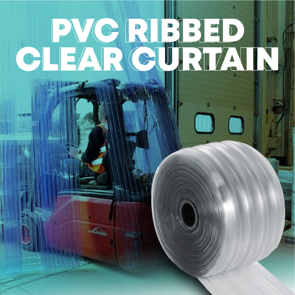 ADS PVC Strip Curtain Ribbed| Clear Curtains 2mm x 20cm x 100cm ...