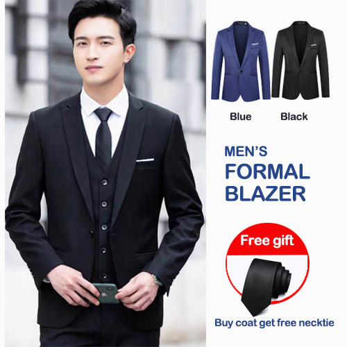 Men's Blazer Formal Suit Jacket Coat Slim Fit Office Business Outwear ...