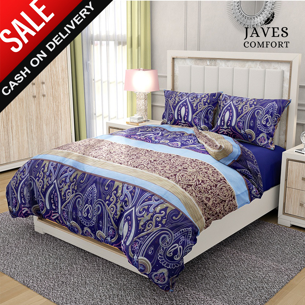 JAVES COMFORT 80 GSM Quality Printed Bed sheet 3in1 Bedding Set 1