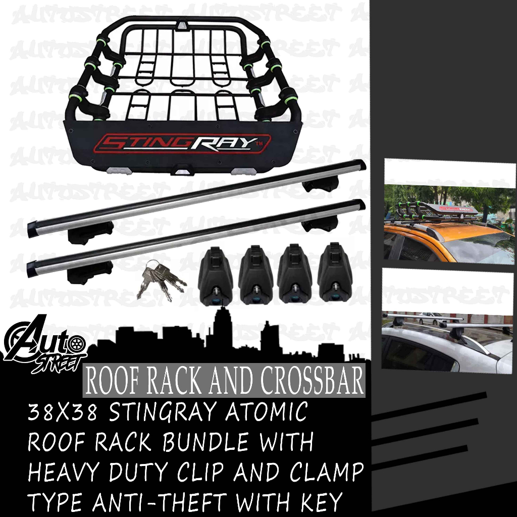 Universal 38x38 STINGRAY ATOMIC Roof Rack with Heavy Duty Clip and ...