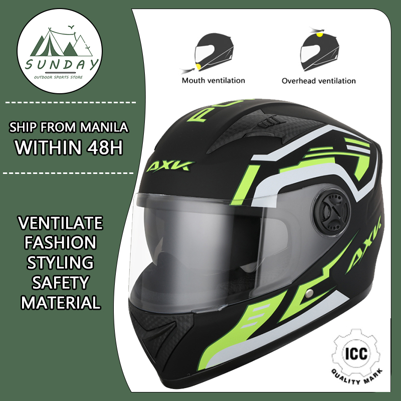 AXK Motorcycle Helmet With Icc Sticker Brand New Double Lens Design