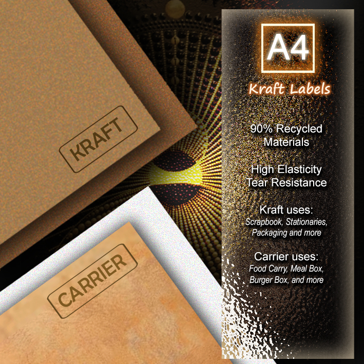 Gold Kraft & Carrier Paperboard Premium Quality (A4/A5/A6)50s