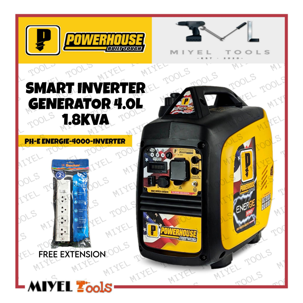 POWERHOUSE Smart Inverter Generator 1.8KVA 4.0L PHENERGIE4000