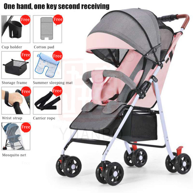 Yuanbo 3 in 1 Light Baby Stroller Foldable Strollers For Baby & Free