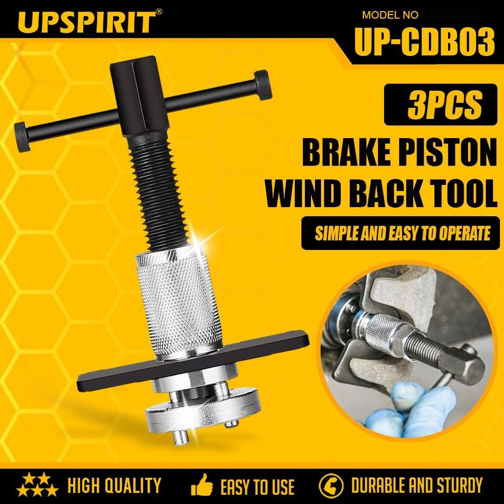 3-Piece Brake Caliper Compression Tool Set With 2 Hangers - For Brake Pad Replacement