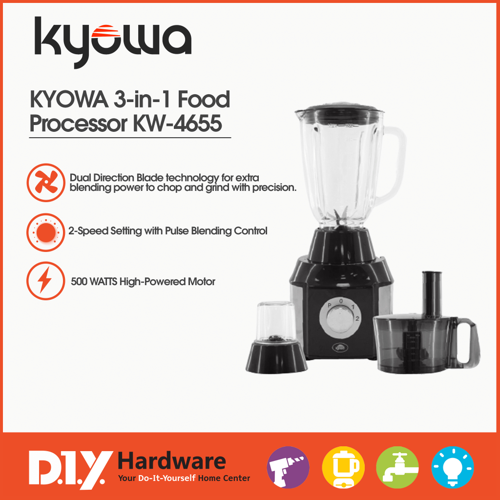 Kyowa 3in1 Food Processor with Blender and Dry Mill Attachments KW