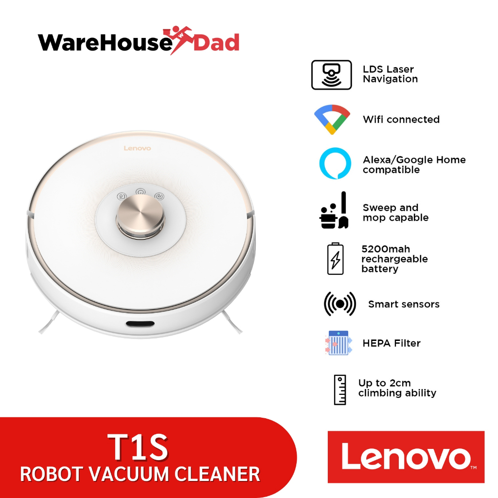 Lenovo T1s Robot Vacuum Cleaner Smart Vacuum Cleaner High Performance