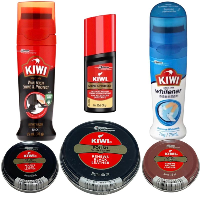 Kiwi Shoe Polish Shine and Protect (Black / Brown Leather / White ...