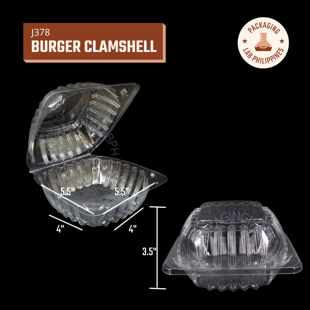 [10/50pcs] Burger Clamshell Container C14 Plastic Clamshell Shopee