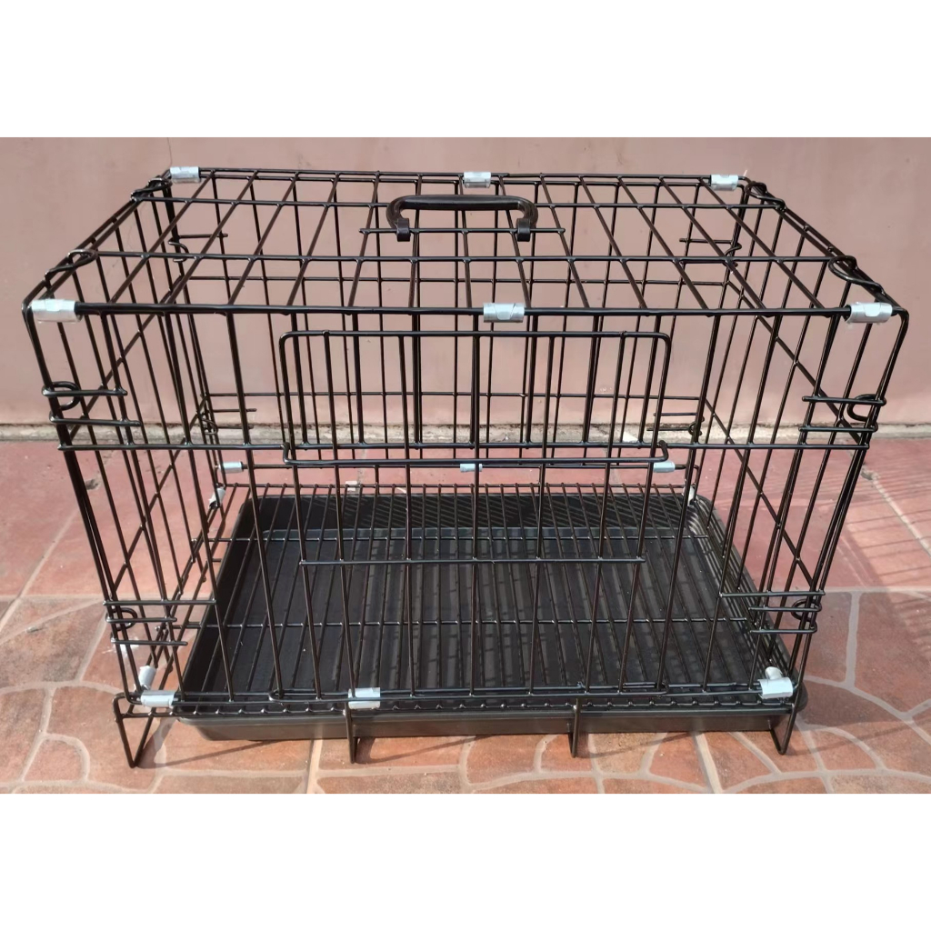 Dog Cage with Poop Tray Heavy Duty Pet Collapsible Cage Foldable Pet ...