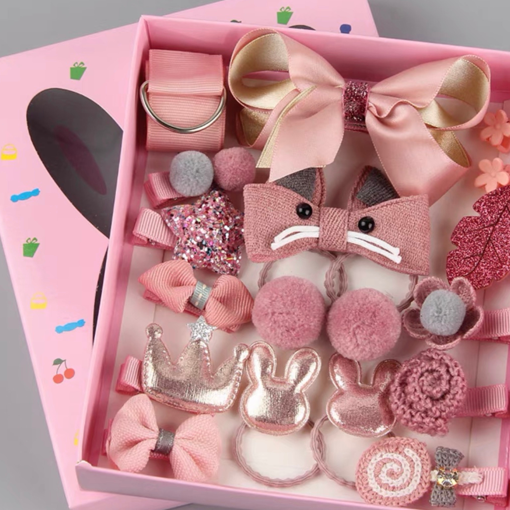 18pcs/set Baby Girls Hair Clips Hair Ties Cute Kids Hairpin Headdress