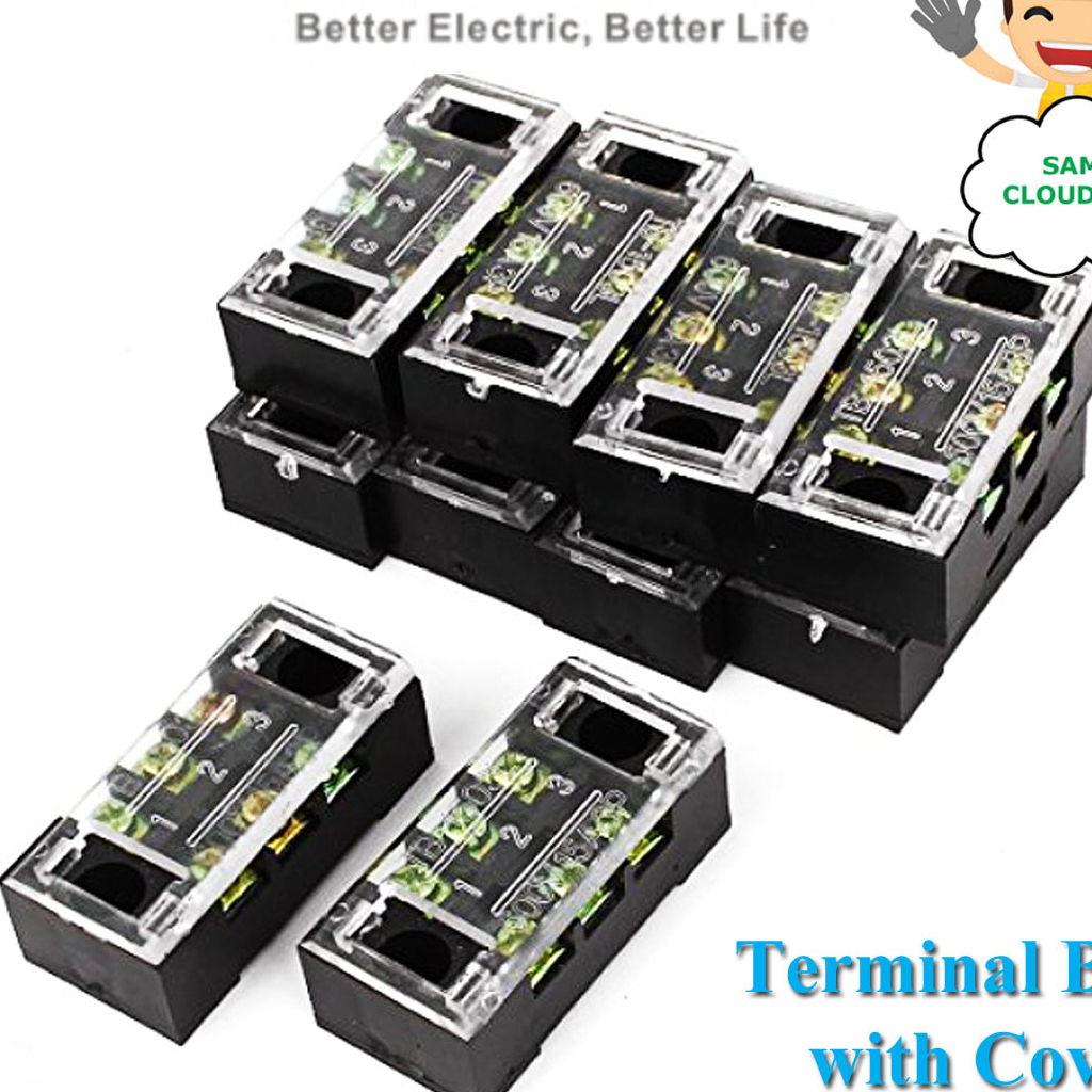 Sassin Terminal Strip 15a 600v Terminal Block 3p 4p Double Rows Covered Barrier Cover Shopee 