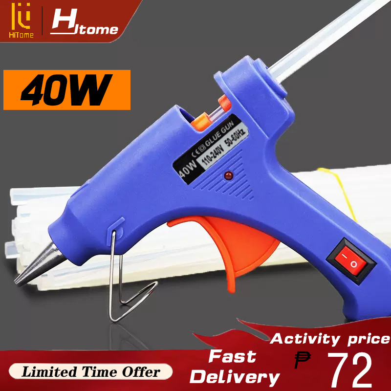Hot Melt Glue Gun 40W 7mm Glue Stick Minigun Heavy Duty Thermoelectric ...