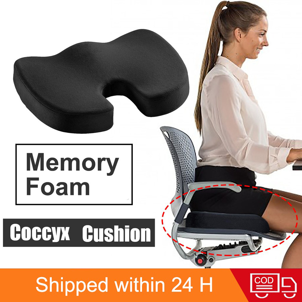 Memory Foam Seat Cushion Back Support Orthopedic Coccyx Cushion Pillow  Relieve Tailbone Pain