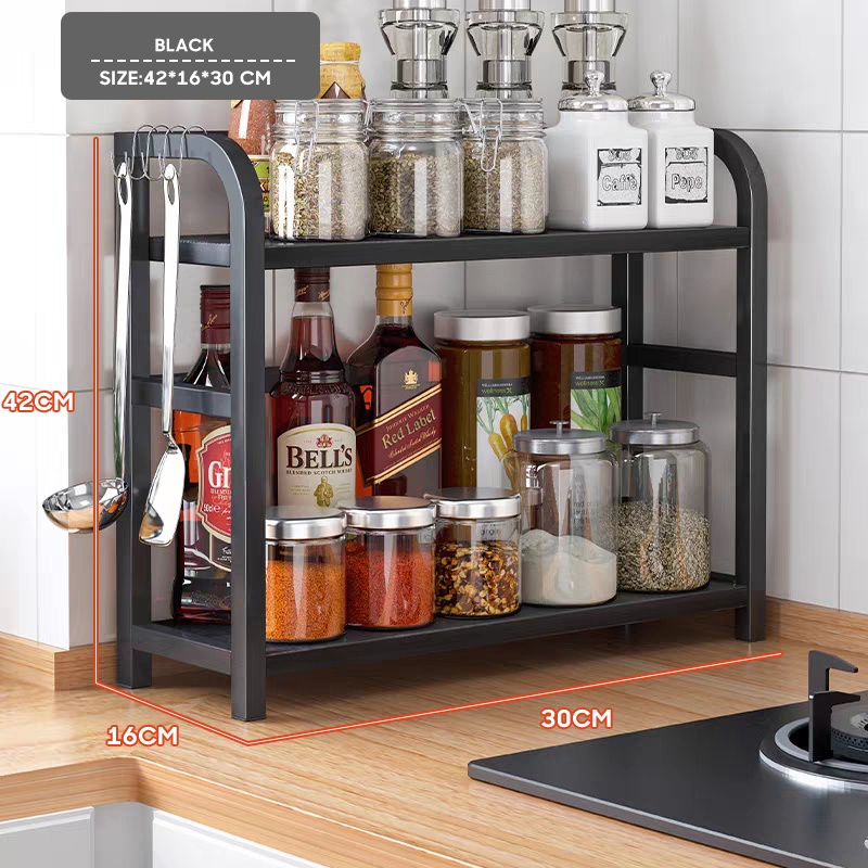 MAXCOOK 2/3 Tier Condiments Organizer Kitchen Rack Seasoning Organizer ...