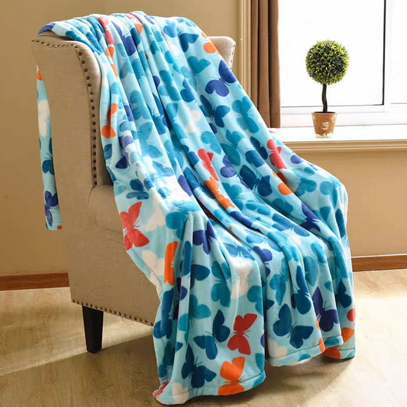 Angbon Velvet Fleece 135*195 Cm Blanket Printed Design Bedspread Soft ...