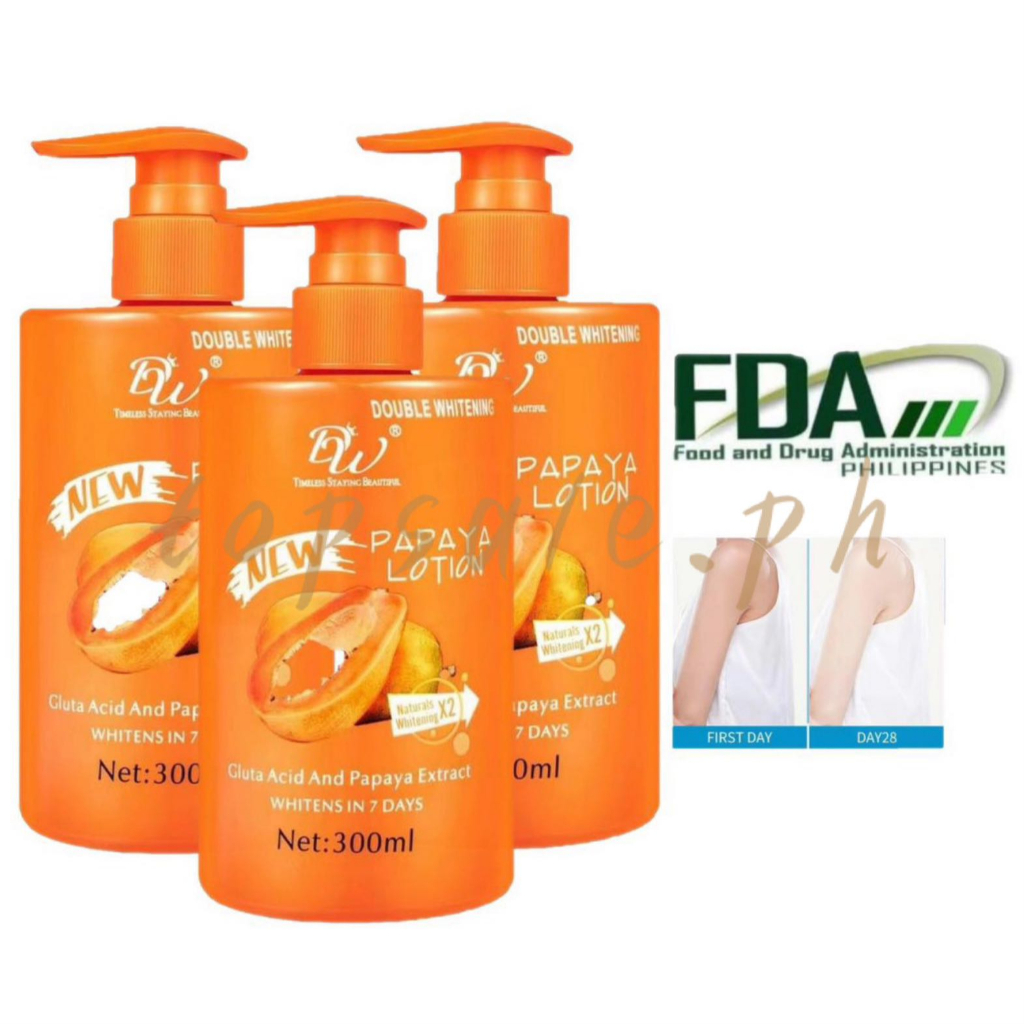 (set of 3)DW Papaya Lotion W/ Gluta Acid And Papaya Extract 300ml